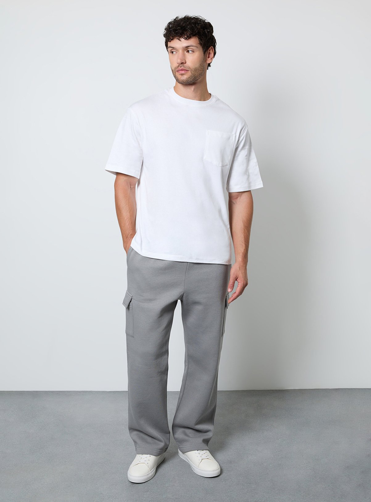 BURTON Light Grey Straight Fit Cargo Jogger S - Image 1 thumbnail